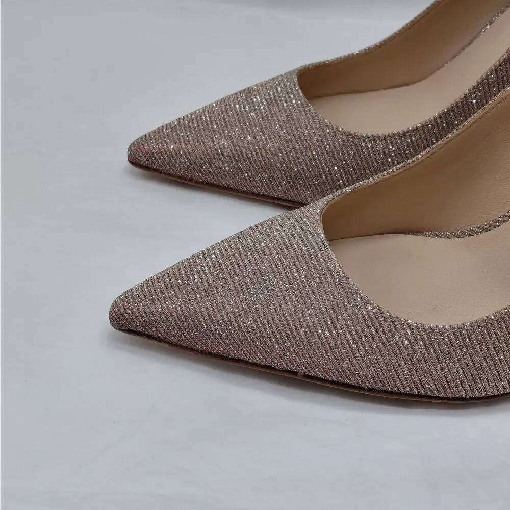 kate spade Vivian Heels Womens Size 7 Pink Glitter Formal Wedding Party Pumps